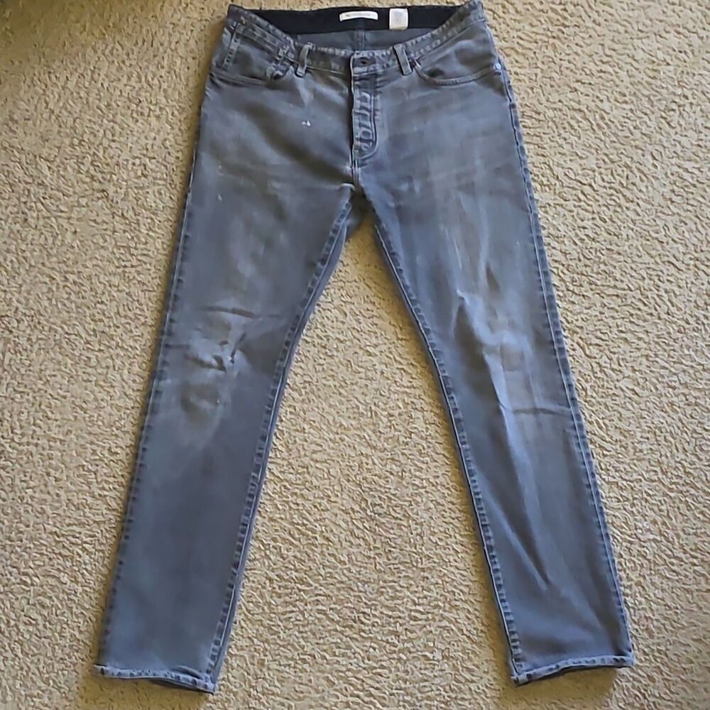 John Varvatos Men’s Regular Gray Dark Wash Denim Jeans 34/33 Straight Fit
